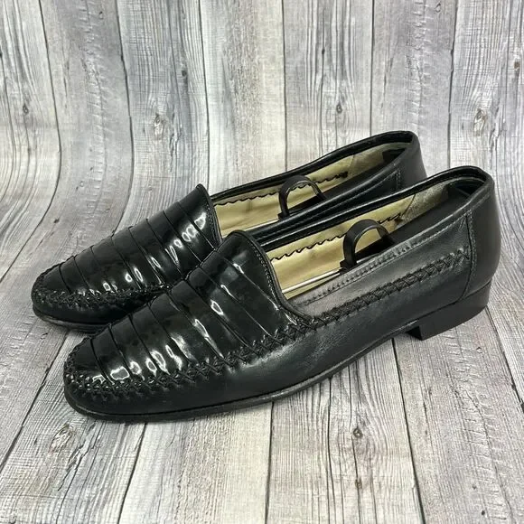 Ennesi Gold Mens Loafers Slip On Shoes 2344 Black Size 9 M